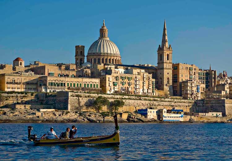 La Valeta (Malta) vista desde el puerto de Marsamxett. Foto: Clive Vella