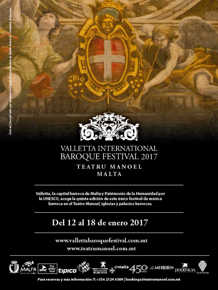 Malta celebra en enero la 5ª edición de Valletta International Baroque Festival