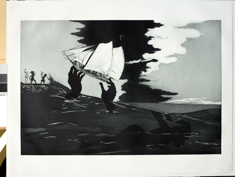 Kara Walker (b. 1969), no world from An Unpeopled Land in Uncharted Waters. Aquatint, 2010. © Kara Walker. Reproduced by permission of the artist